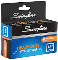 STAPLES, SWINGLINE, HEAVY DUTY, 5/8" LENGTH, HIGH CAPACITY, FULL STRIP, 2500/CT MAIN